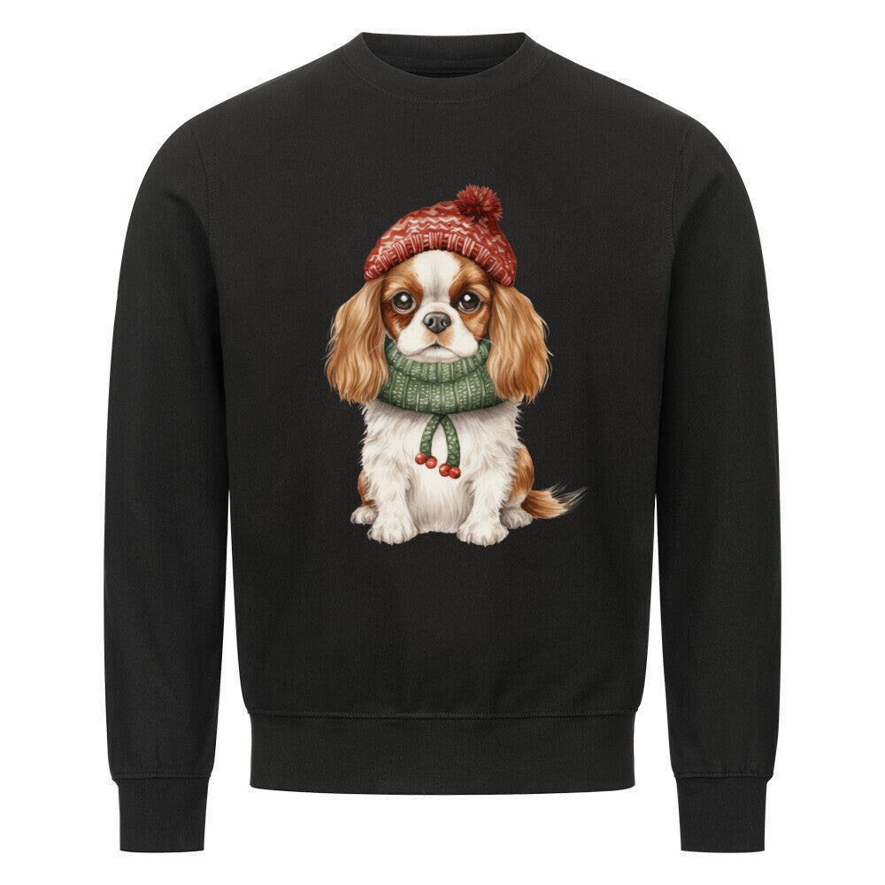 Premium Sweatshirt "Cavalier King Charles - Kalt" Schwarz – hunde-shirt.de