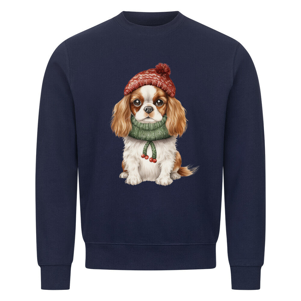 Premium Sweatshirt "Cavalier King Charles - Kalt" Navy Blue – hunde-shirt.de