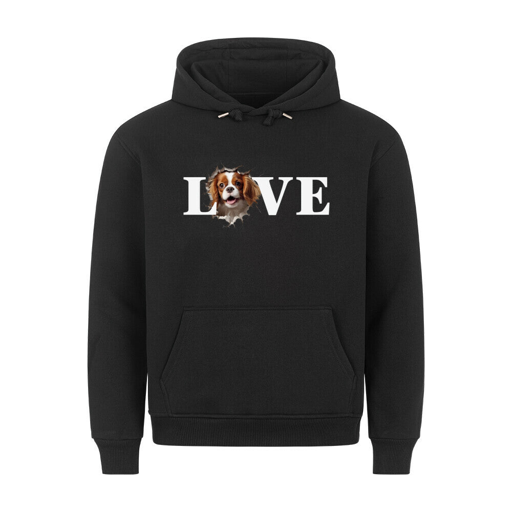 Premium Hoodie "Cavalier King Charles - LOVE" Schwarz – hunde-shirt.de