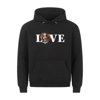 Premium Hoodie "Cavalier King Charles - LOVE" Schwarz – hunde-shirt.de