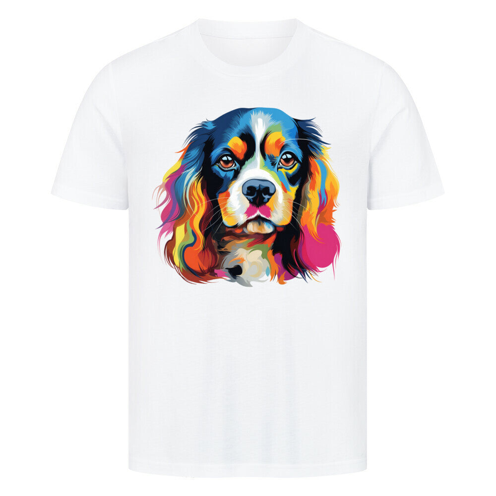 Premium T-Shirt "Cavalier King Charles - Paint" Weiß – hunde-shirt.de