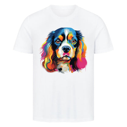Premium T-Shirt "Cavalier King Charles - Paint" Weiß – hunde-shirt.de