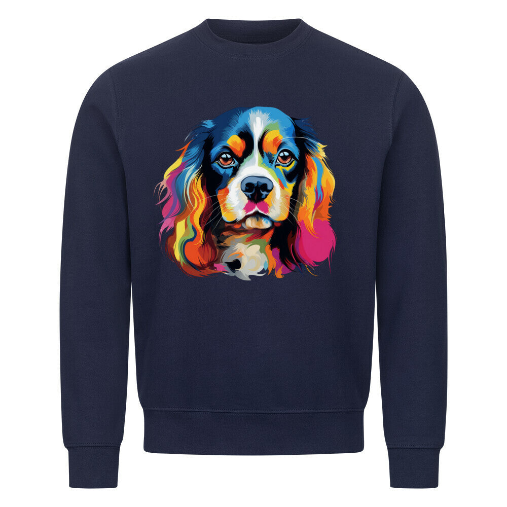Premium Sweatshirt "Cavalier King Charles - Paint" Navy Blue – hunde-shirt.de