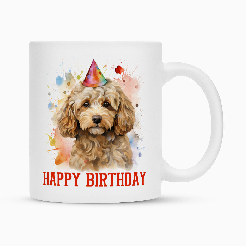 Tasse "Cavapoo - Geburtstag" Weiß – hunde-shirt.de