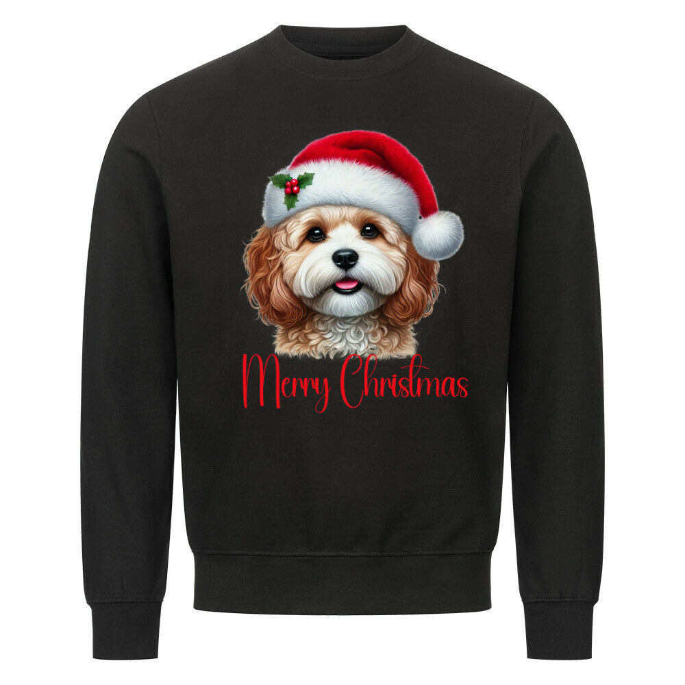 Premium Sweatshirt "Cavapoo - Merry Christmas" Schwarz – hunde-shirt.de