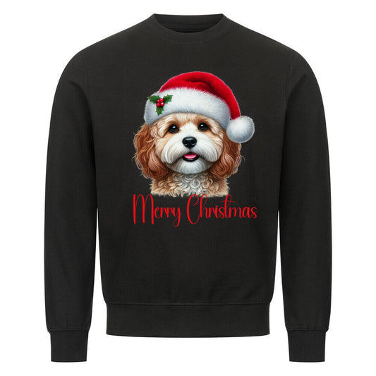 Premium Sweatshirt "Cavapoo - Merry Christmas" Schwarz – hunde-shirt.de