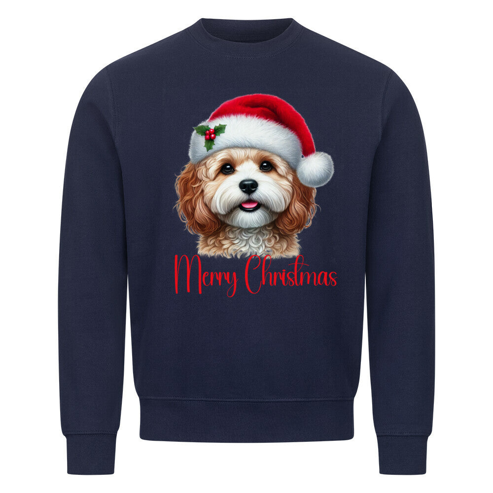 Premium Sweatshirt "Cavapoo - Merry Christmas" Navy Blue – hunde-shirt.de