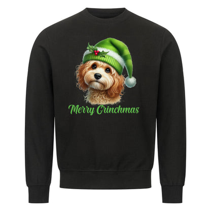 Premium Sweatshirt "Cavapoo - Merry Grinchmas" Schwarz – hunde-shirt.de