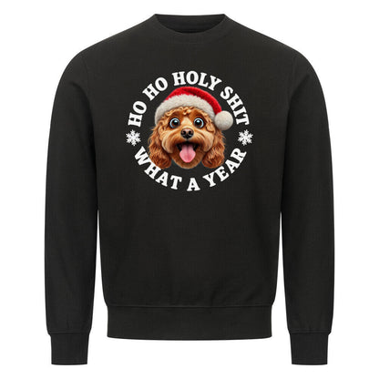 Premium Sweatshirt "Cavapoo - HO HO..." Schwarz – hunde-shirt.de