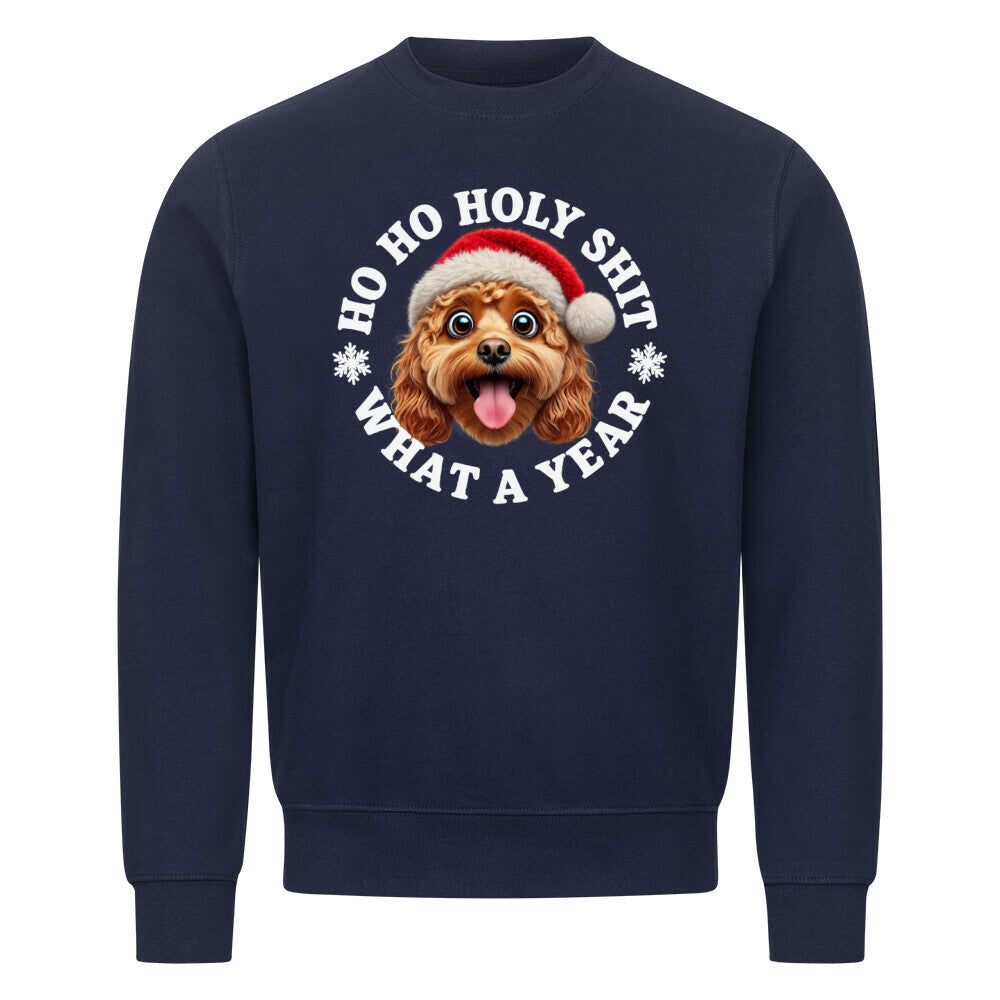 Premium Sweatshirt "Cavapoo - HO HO..." Navy Blue – hunde-shirt.de