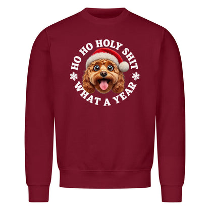 Premium Sweatshirt "Cavapoo - HO HO..." Burgunder – hunde-shirt.de