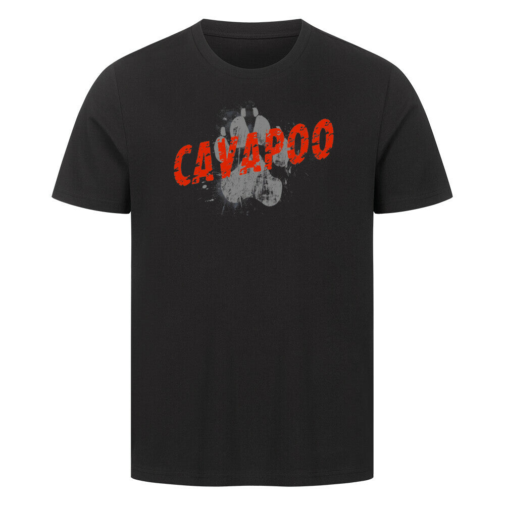 Premium T-Shirt "Cavapoo - PAW" Schwarz – hunde-shirt.de