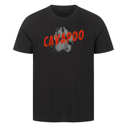 Premium T-Shirt "Cavapoo - PAW" Schwarz – hunde-shirt.de