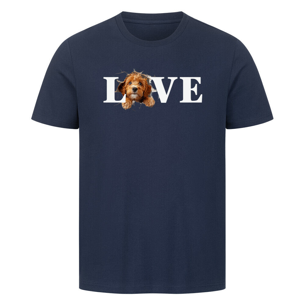 Premium T-Shirt "Cavapoo - LOVE" French Navy – hunde-shirt.de
