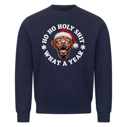 Premium Sweatshirt "Chesapeake Bay Retriever - HO HO..." Navy Blue – hunde-shirt.de