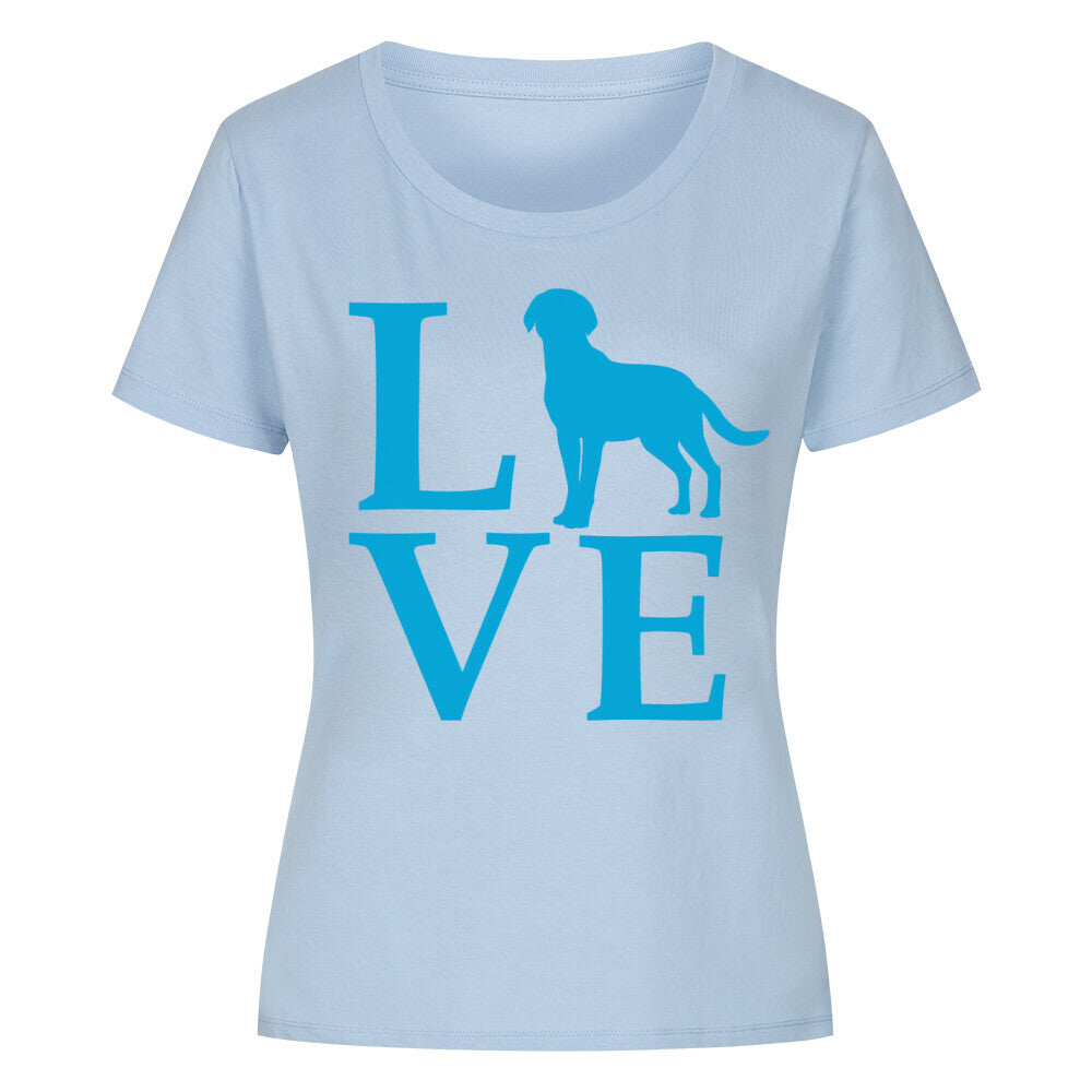 Premium Organic Damen-Shirt "Chesapeake Bay - LOVE" Sky Blue – hunde-shirt.de
