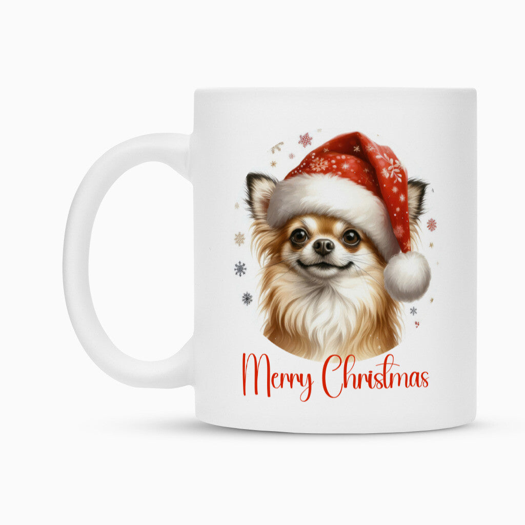 Tasse "Chihuahua ( Langhaar ) - Merry Christmas" – hunde-shirt.de