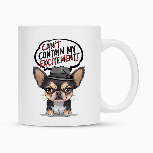 Tasse "Chihuahua - Excitement" Weiß – hunde-shirt.de