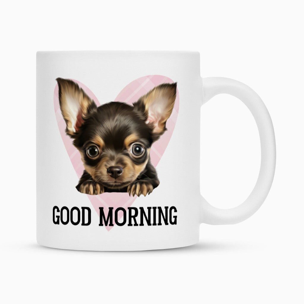 Tasse "Chihuahua - GOOD MORNING" Weiß – hunde-shirt.de