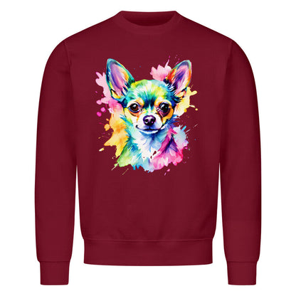 Premium Sweatshirt "Chihuahua - Paint" Burgunder – hunde-shirt.de