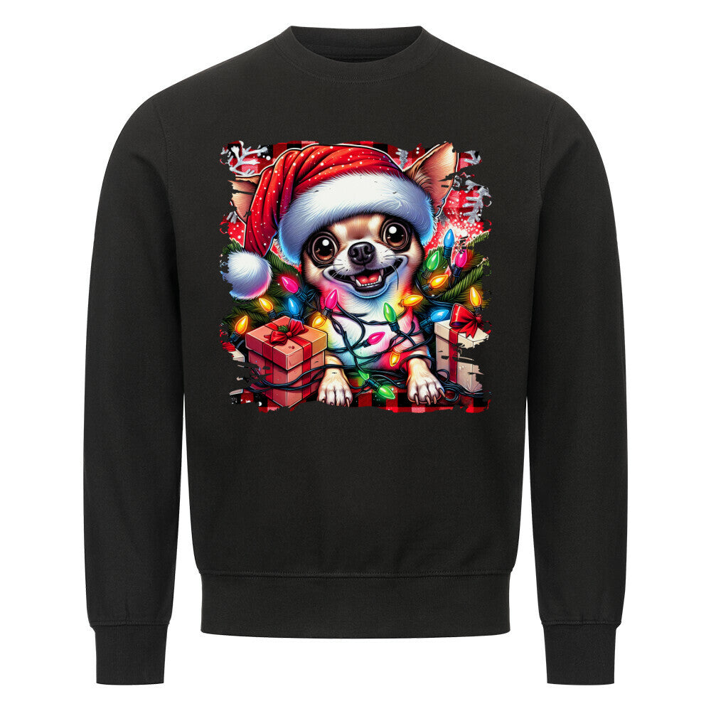 Premium Sweatshirt "Chihuahua - Funny Christmas" Schwarz – hunde-shirt.de