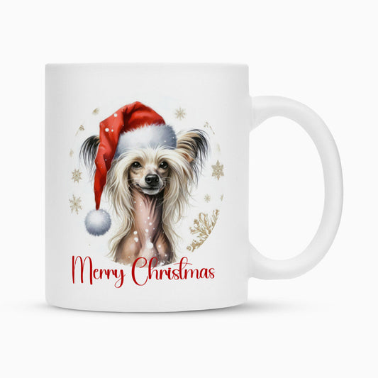 Tasse "Chinese Crested Dog - Merry Christmas" Weiß – hunde-shirt.de