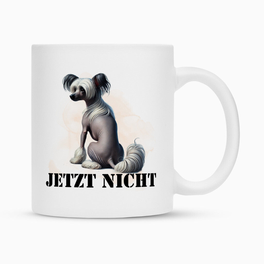 Tasse "Chinese Crested Dog - JETZT NICHT" Weiß – hunde-shirt.de