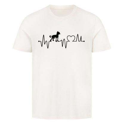 Premium T-Shirt "Chinese Crested Dog - Heartbeat" Natural Raw – hunde-shirt.de