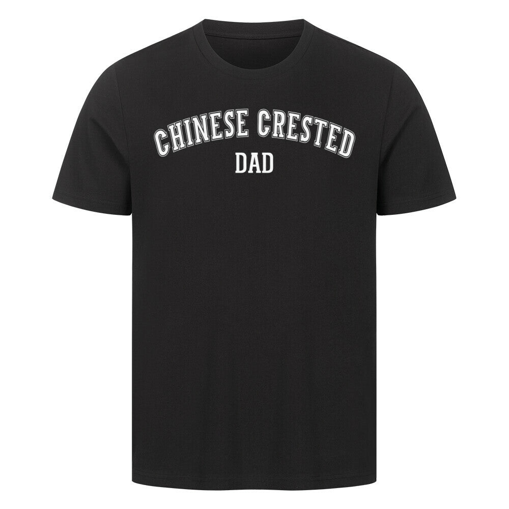 Premium T-Shirt "Chinese Crested - DAD" Schwarz – hunde-shirt.de