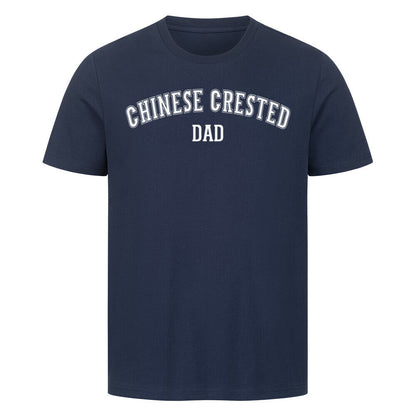 Premium T-Shirt "Chinese Crested - DAD" French Navy – hunde-shirt.de