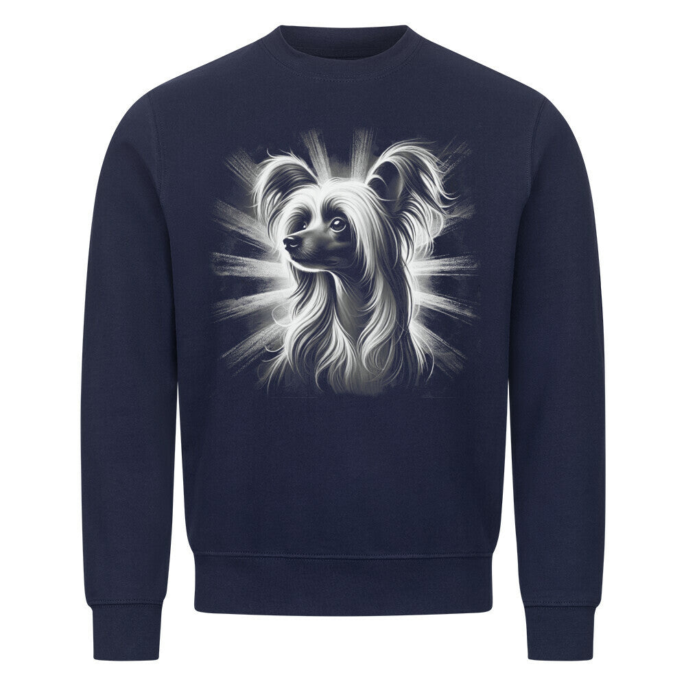 Premium Sweatshirt "Chinese Crested - Shine" Navy Blue – hunde-shirt.de