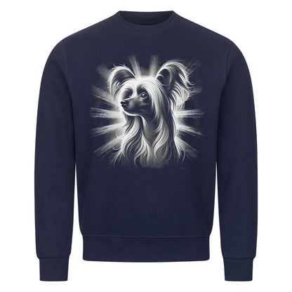 Premium Sweatshirt "Chinese Crested - Shine" Navy Blue – hunde-shirt.de