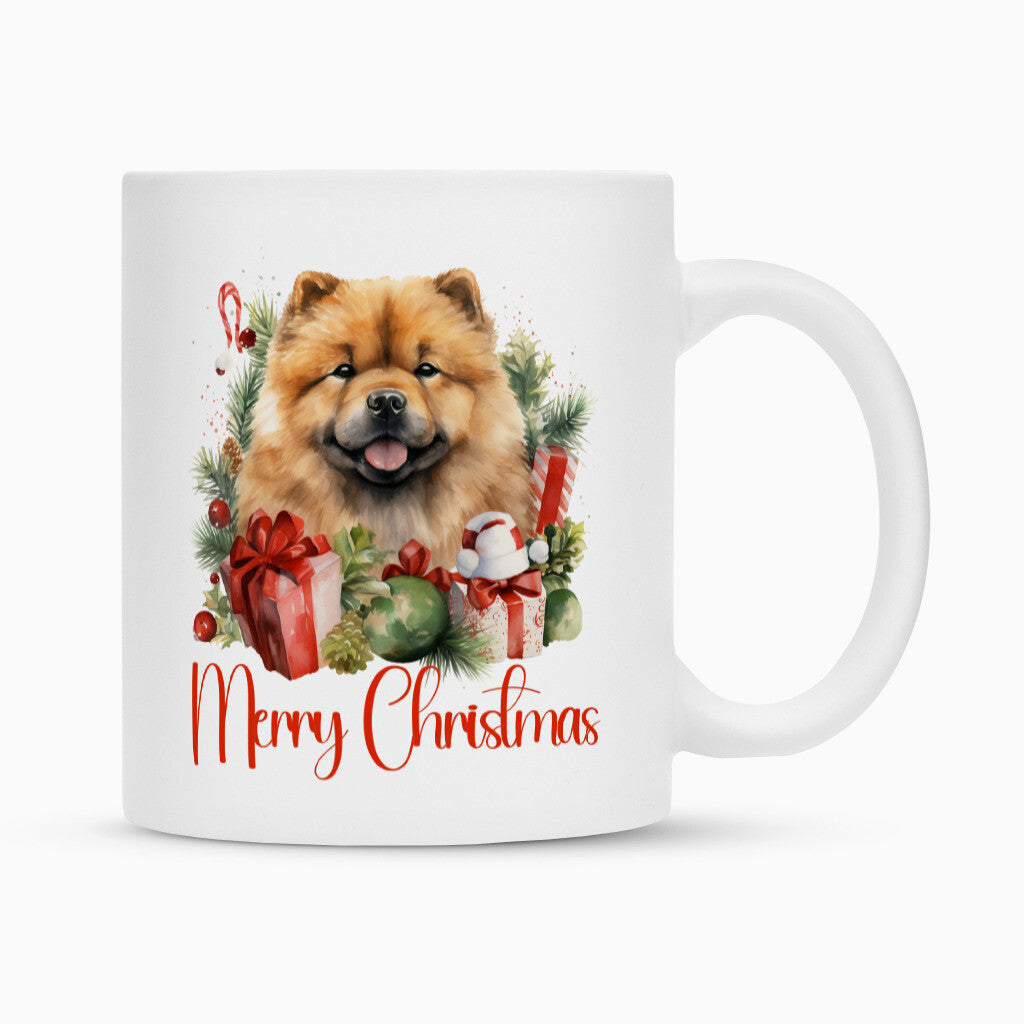 Tasse "Chow-Chow - Merry Christmas" Weiß – hunde-shirt.de