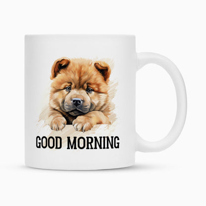 Tasse "Chow-Chow - Good Morning" Weiß – hunde-shirt.de