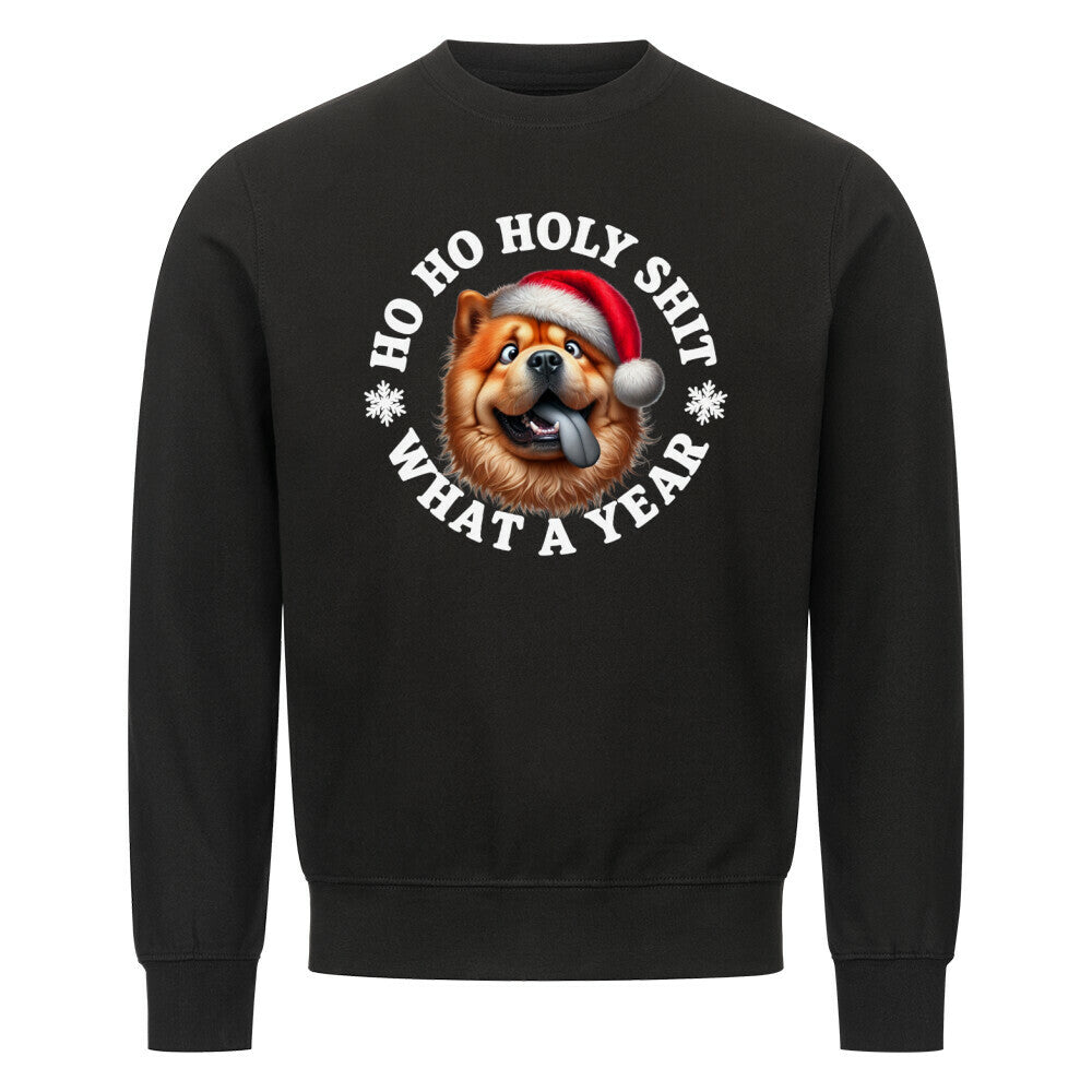 Premium Sweatshirt "Chow-Chow - HO HO..." Schwarz – hunde-shirt.de