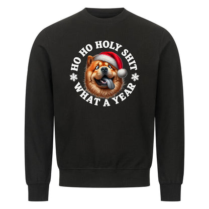 Premium Sweatshirt "Chow-Chow - HO HO..." Schwarz – hunde-shirt.de