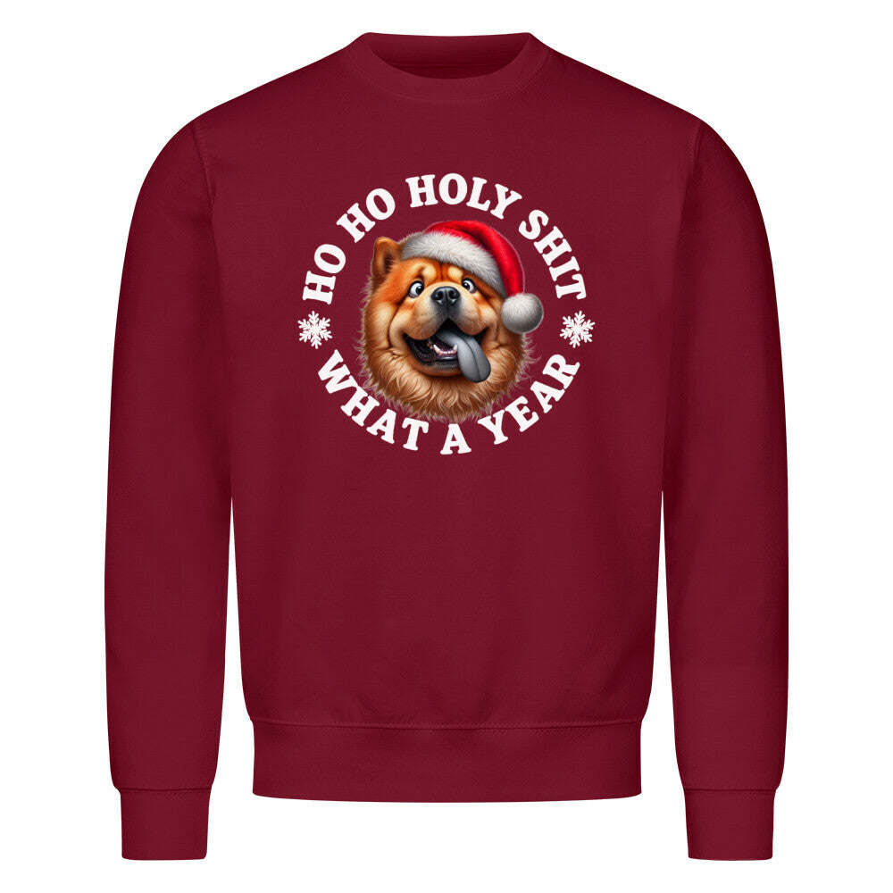 Premium Sweatshirt "Chow-Chow - HO HO..." Burgunder – hunde-shirt.de