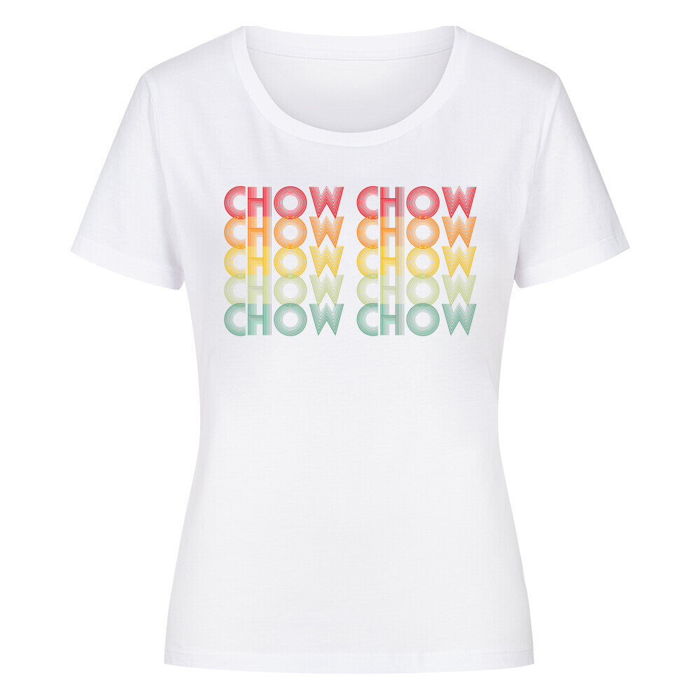 Premium Organic Damen-Shirt "Chow-Chow" Weiß – hunde-shirt.de