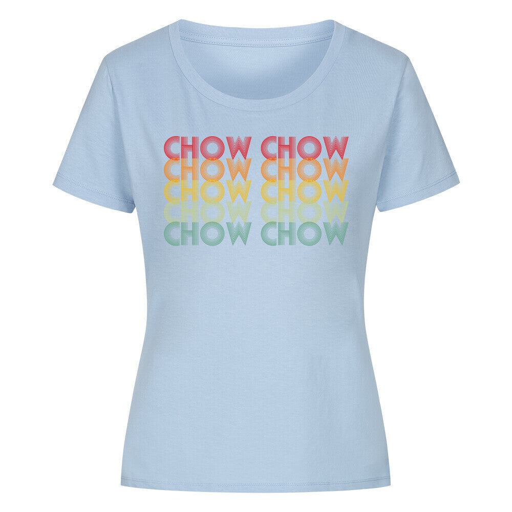 Premium Organic Damen-Shirt "Chow-Chow" Sky Blue – hunde-shirt.de