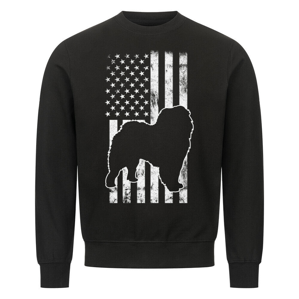 Premium Sweatshirt "Chow-Chow - Flag" Schwarz – hunde-shirt.de