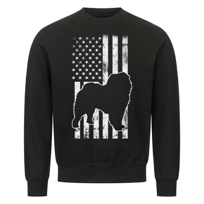 Premium Sweatshirt "Chow-Chow - Flag" Schwarz – hunde-shirt.de