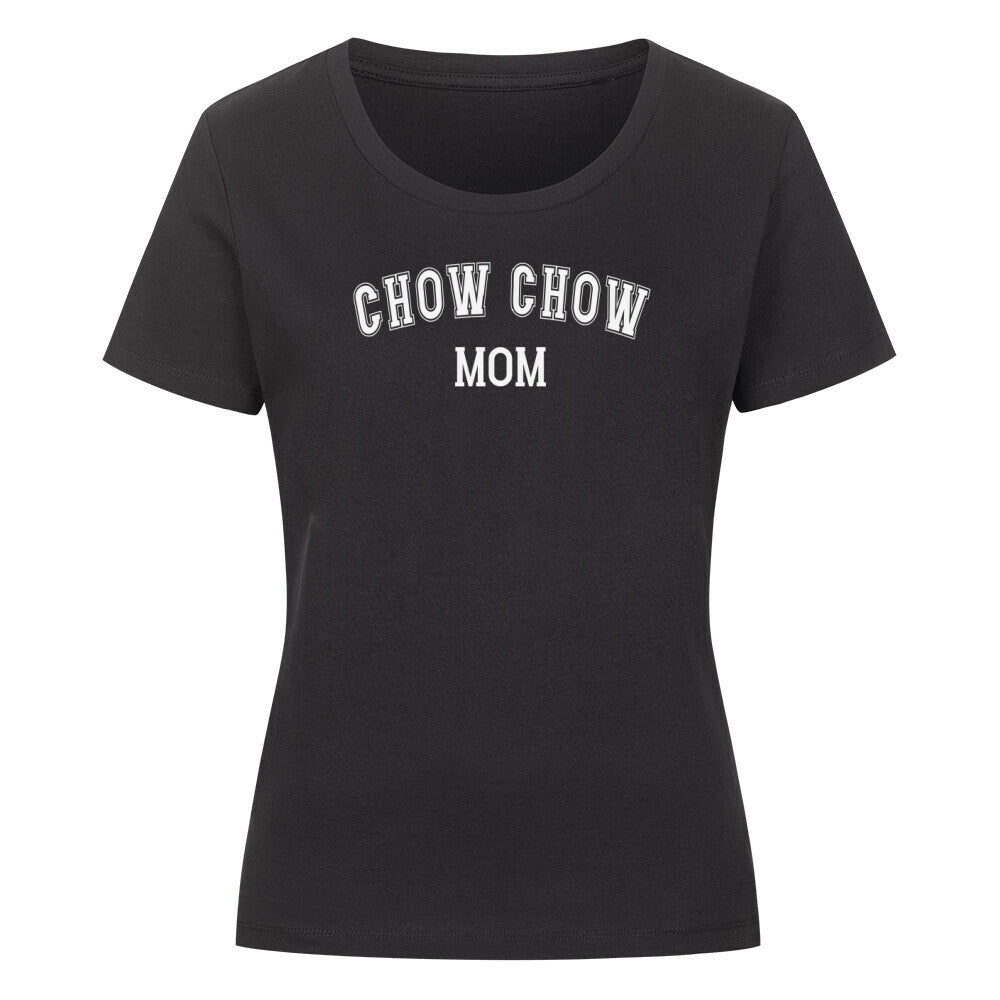 Premium Organic Damen-Shirt "Chow-Chow - MOM" Schwarz – hunde-shirt.de