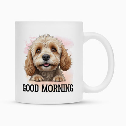 Tasse "Cockapoo - Good Morning" Weiß – hunde-shirt.de