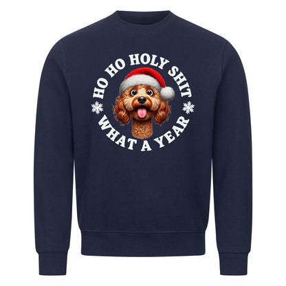 Premium Sweatshirt "Cockapoo - HO HO..." Navy Blue – hunde-shirt.de