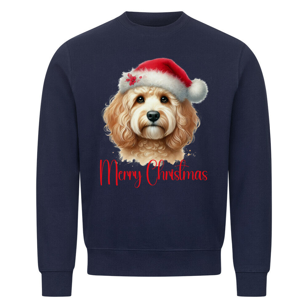 Premium Sweatshirt "Cockapoo - Merry Christmas" Navy Blue – hunde-shirt.de