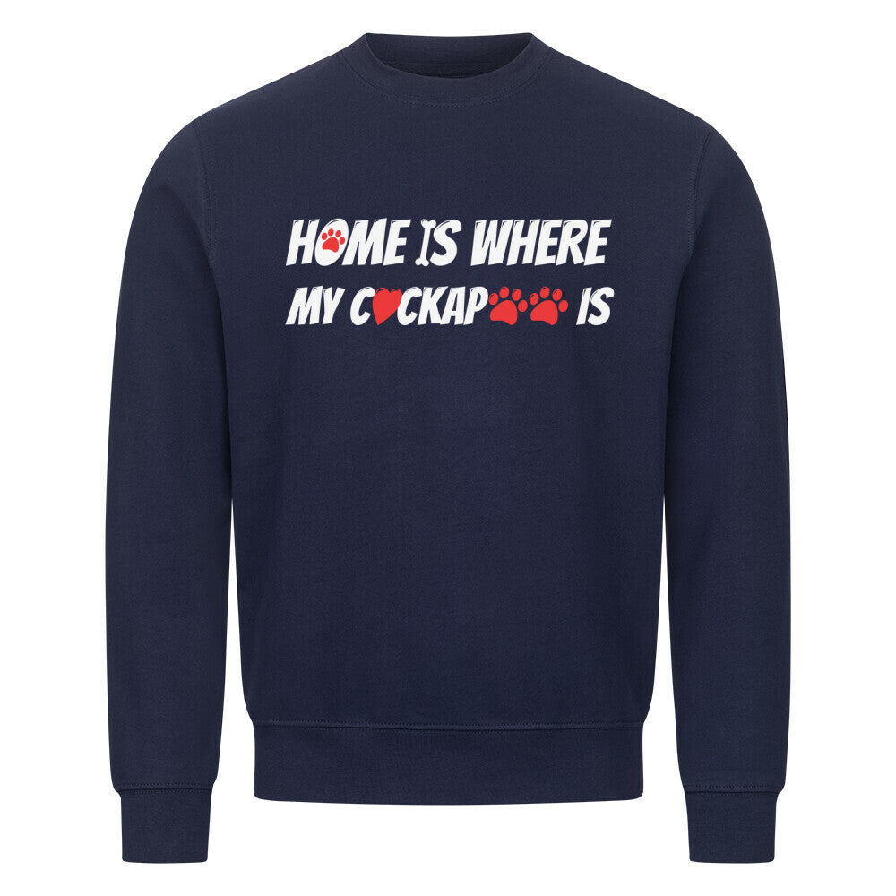 Premium Sweatshirt "Cockapoo - Home is..." Navy Blue – hunde-shirt.de