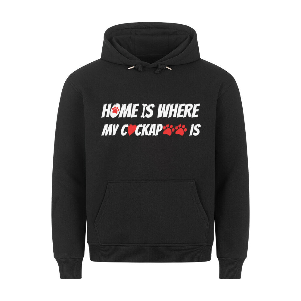 Premium Hoodie "Cockapoo - Home is..." Schwarz – hunde-shirt.de