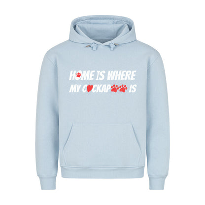 Premium Hoodie "Cockapoo - Home is..." Babyblau – hunde-shirt.de