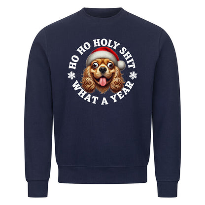 Premium Sweatshirt "Cocker Spaniel - HO HO..." Navy Blue – hunde-shirt.de