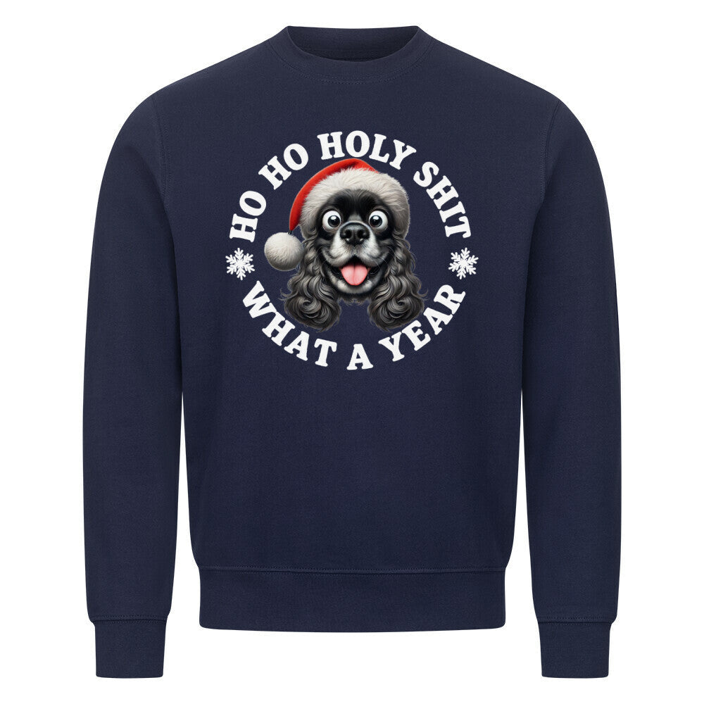 Premium Sweatshirt "Cocker Spaniel ( schwarz ) - HO HO..." – hunde-shirt.de